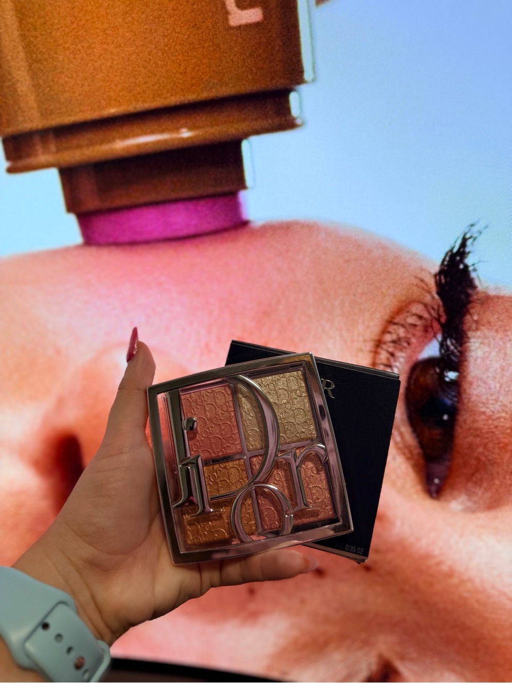 Dior 5-Color Eyeshadow Palette — Peach, Pink & Gold Tones